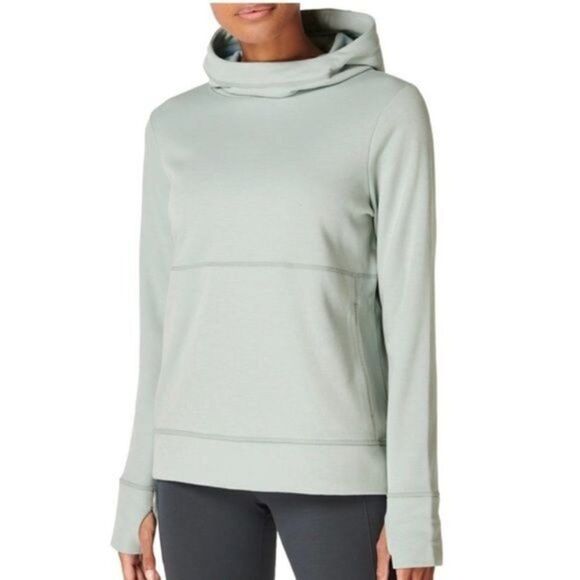 Sweaty Betty Galvanise Running Hoodie Wool-blend Mirage Green XS - Picture 1 of 10